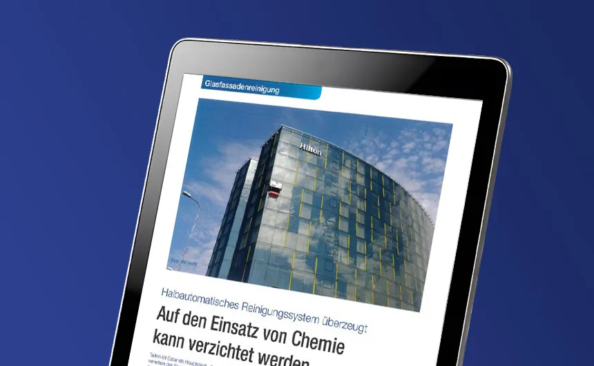 Mockup iPad mit Fachartikel aus "ReinigungsMarkt"