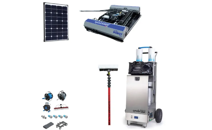 Osmobil MAX and solarROBOT pro with accessories