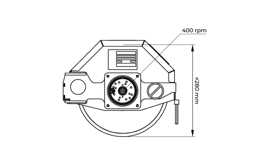 Detailansicht einer technischen Zeichnung Bürste solarROBOT pro