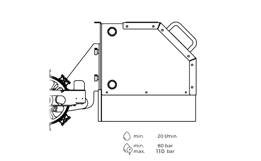 Detailaanzicht van een technische tekening Borstel DIRT FORCE